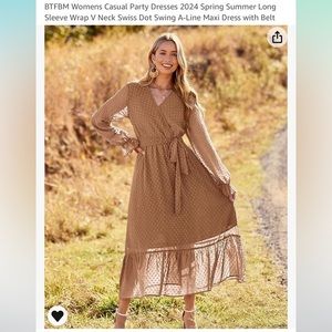 Women’s Large BTFBM long sleeve wrap maxi dress